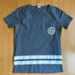 Victoria’s Secret PINK short sleeve V-neck tee. Blue/gray color. Size M